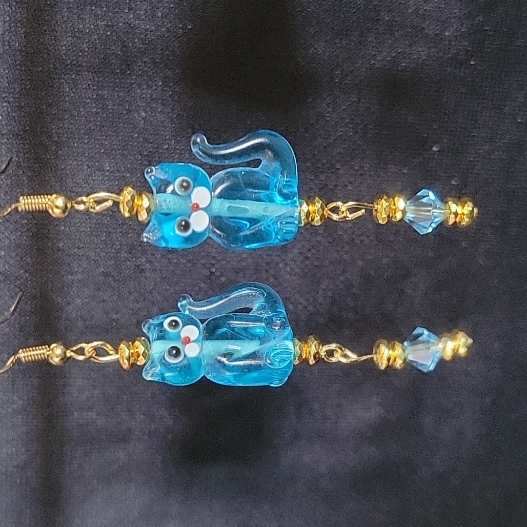 Handcrafted Murano Glass And Hematite Earrings